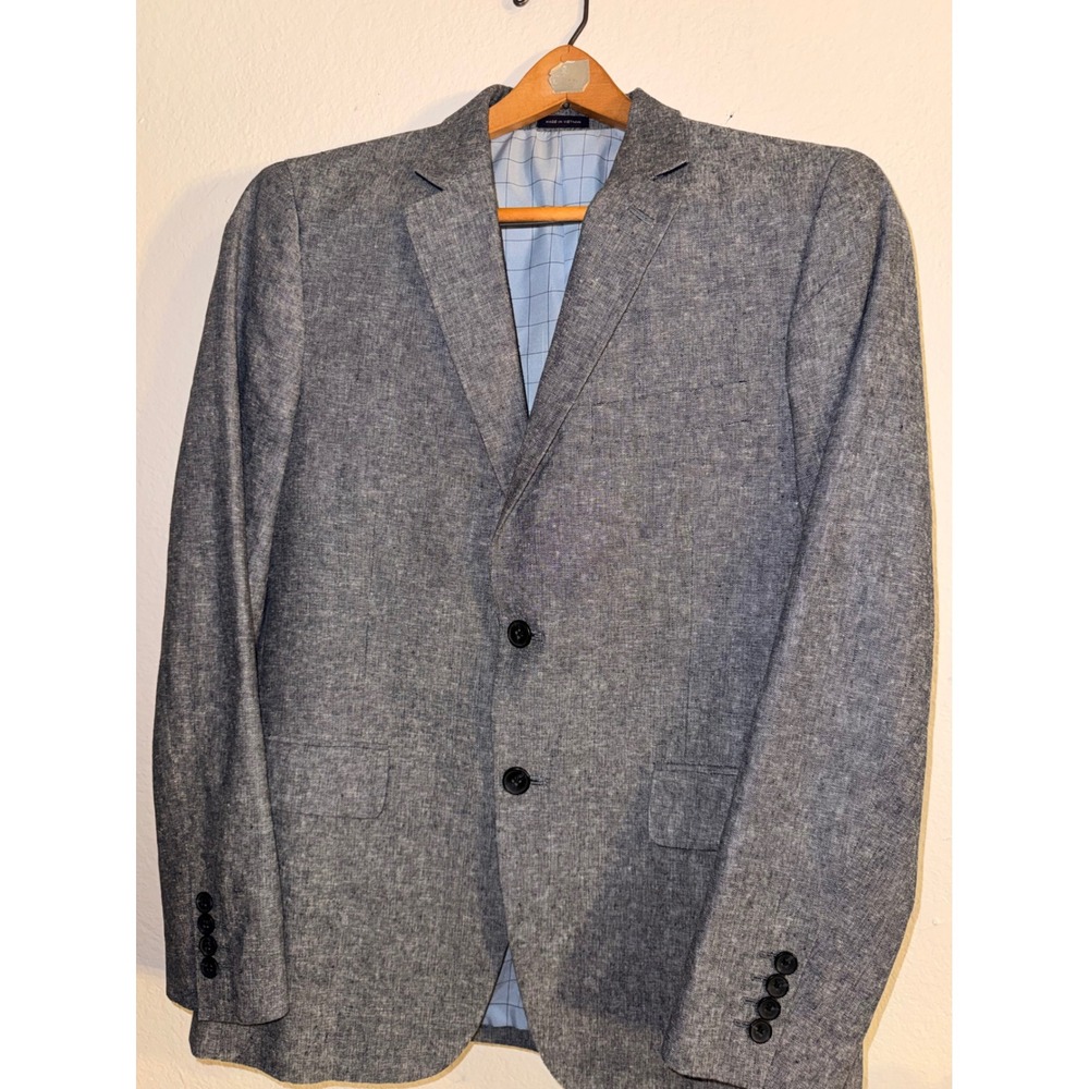Stafford Tailored culture men's blazer heather grey With a blue denim look